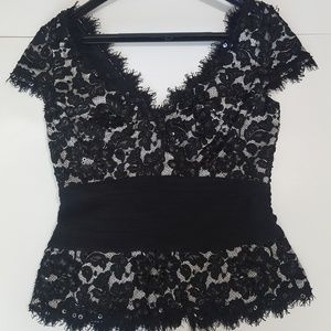 Black Sequin w/ Silk Wrap Top